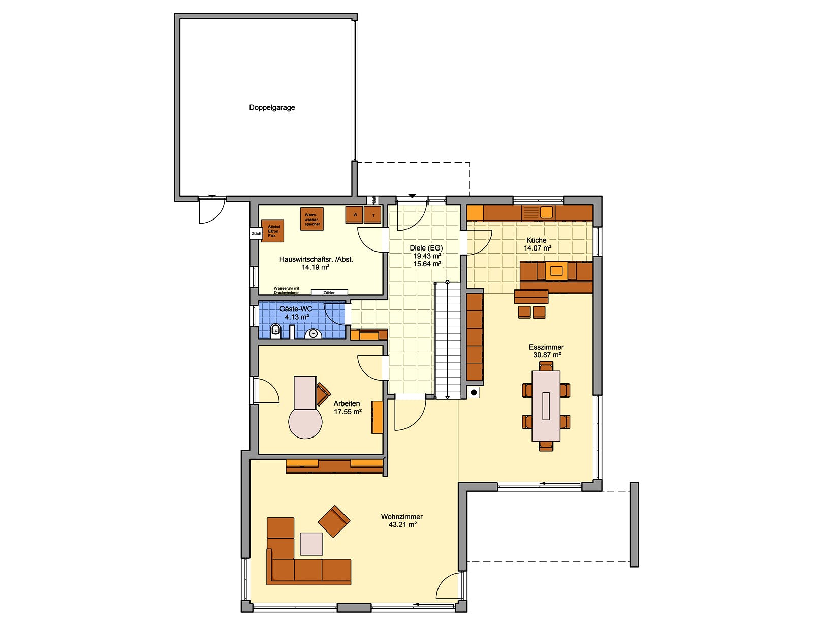 Fertighaus Matene von Fingerhut Haus Schlüsselfertig ab 657470€, Stadtvilla Grundriss 1