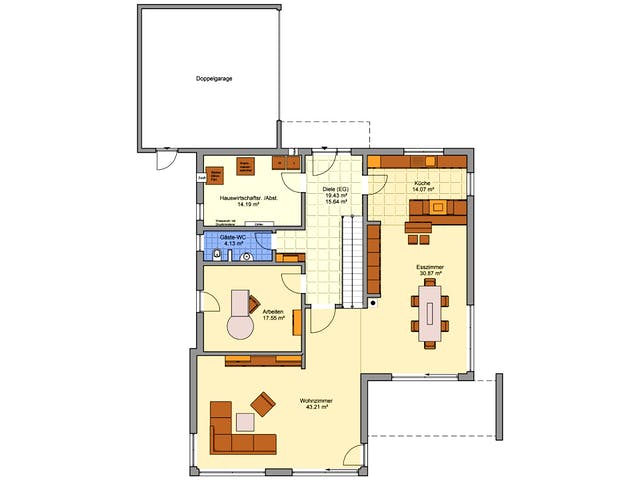 Fertighaus Matene von Fingerhut Haus Schlüsselfertig ab 657470€, Stadtvilla Grundriss 1