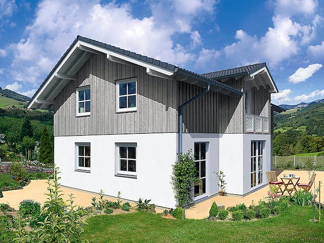 Fertighaus Naturio von Fingerhut Haus Schlüsselfertig ab 423133€, Satteldach-Klassiker Außenansicht 1