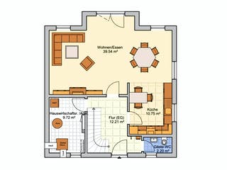 Fertighaus Naturio von Fingerhut Haus Schlüsselfertig ab 422579€, Satteldach-Klassiker Grundriss 1