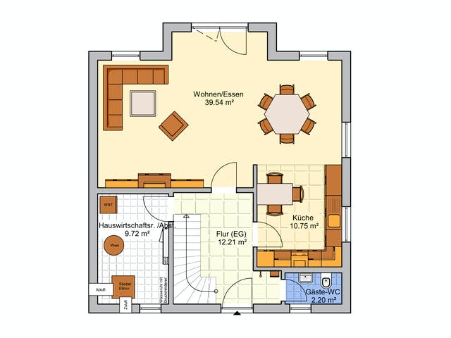 Fertighaus Naturio von Fingerhut Haus Schlüsselfertig ab 423133€, Satteldach-Klassiker Grundriss 1