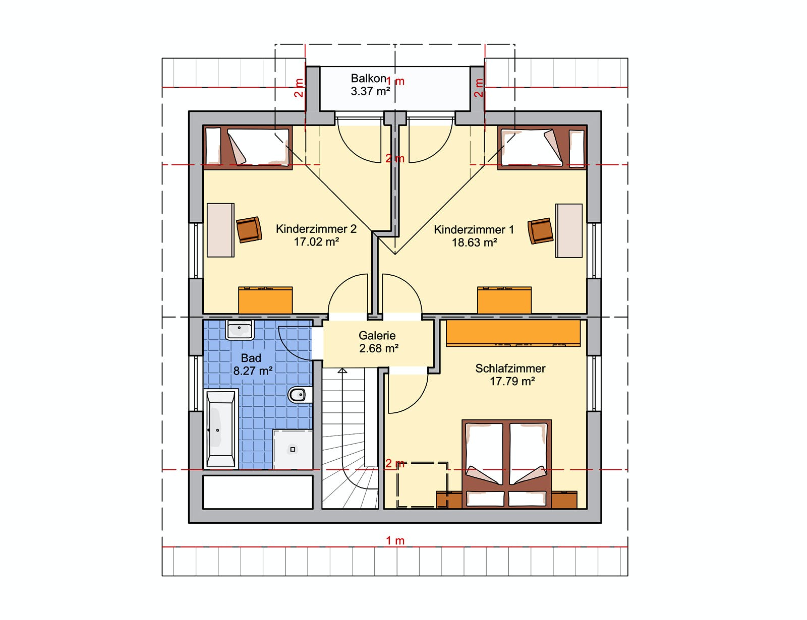 Fertighaus Naturio von Fingerhut Haus Schlüsselfertig ab 423133€, Satteldach-Klassiker Grundriss 2