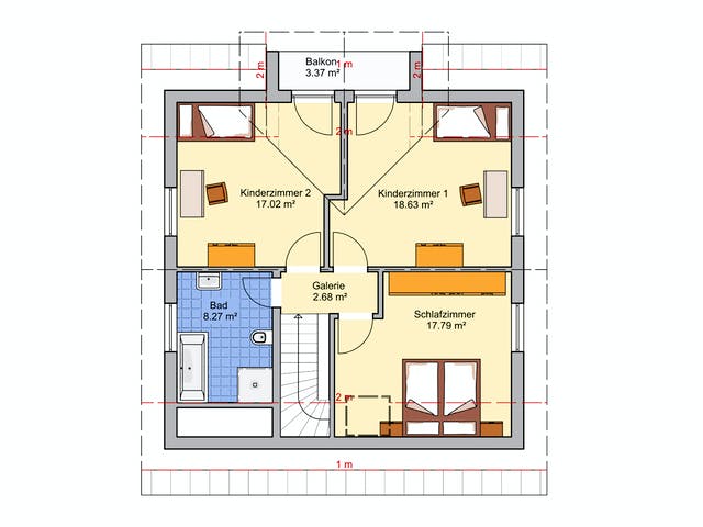 Fertighaus Naturio von Fingerhut Haus Schlüsselfertig ab 423133€, Satteldach-Klassiker Grundriss 2