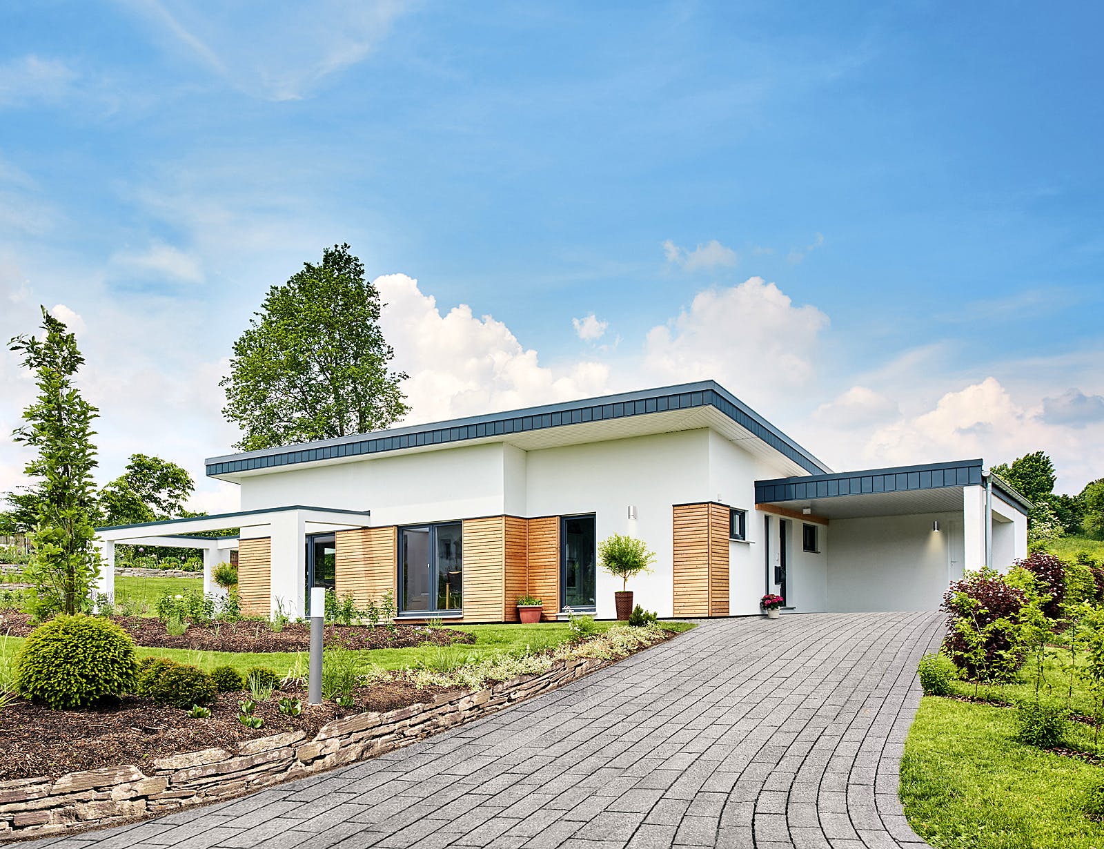 Fertighaus Nivelo von Fingerhut Haus Schlüsselfertig ab 481983€, Bungalow Außenansicht 1
