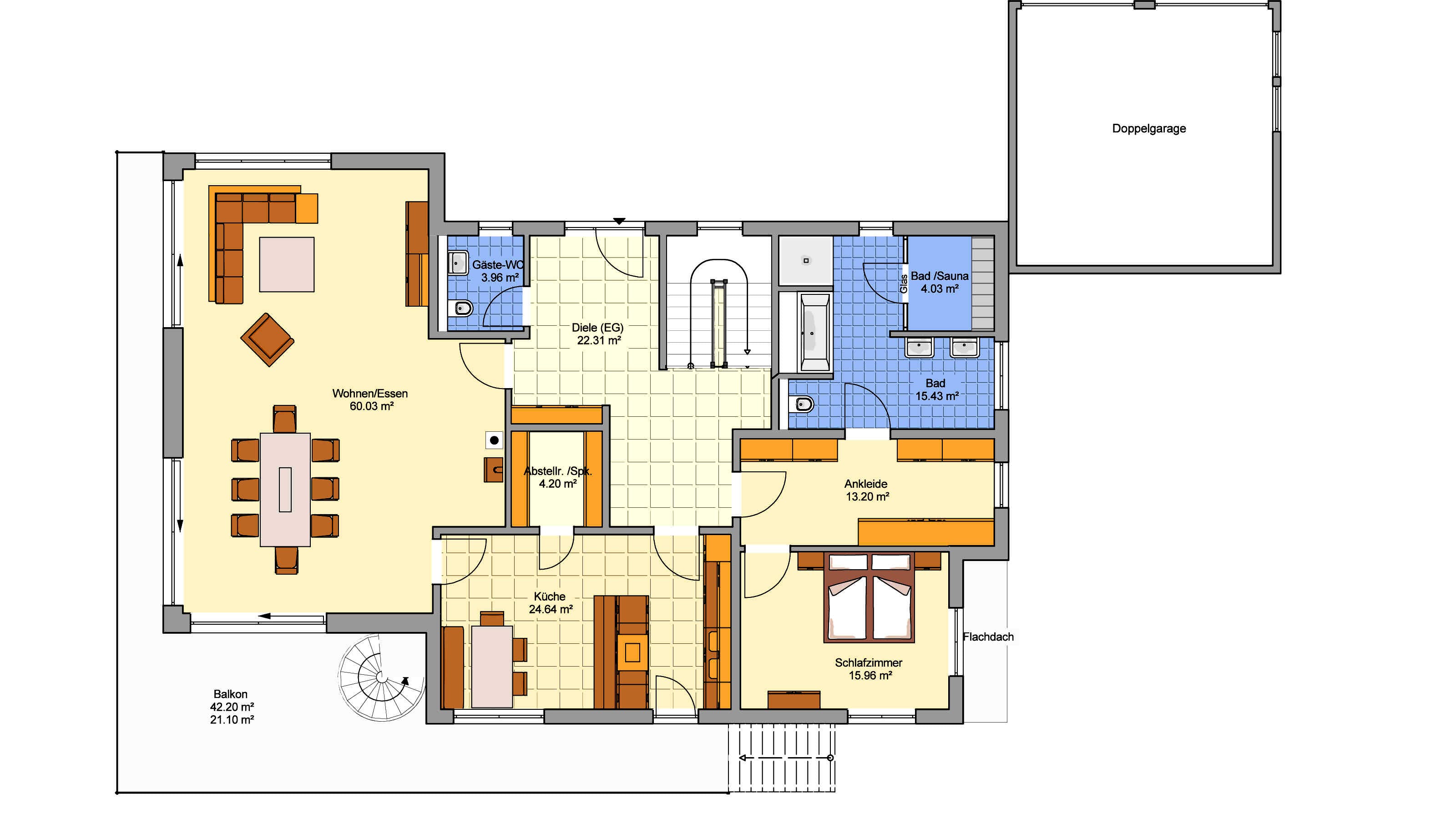 Fertighaus Novium von Fingerhut Haus Schlüsselfertig ab 710542€, Satteldach-Klassiker Grundriss 1