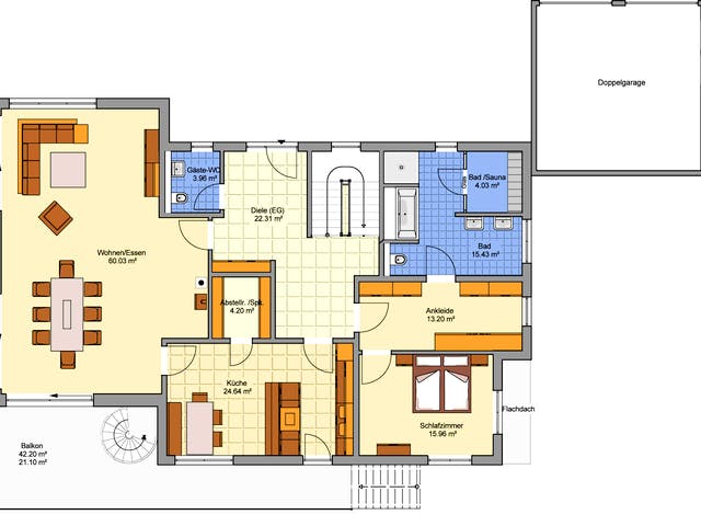 Fertighaus Novium von Fingerhut Haus Schlüsselfertig ab 710542€, Satteldach-Klassiker Grundriss 1
