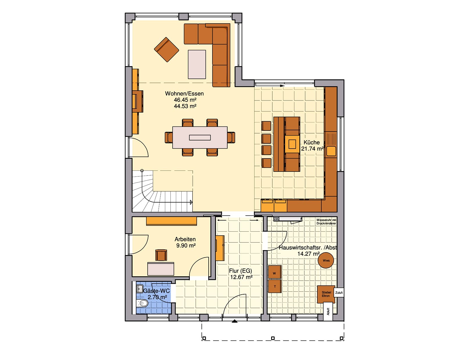 Fertighaus Plata von Fingerhut Haus Schlüsselfertig ab 605008€, Stadtvilla Grundriss 1