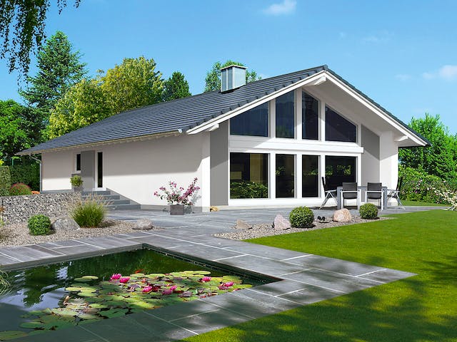 Fertighaus Revas von Fingerhut Haus Schlüsselfertig ab 566514€, Satteldach-Klassiker Außenansicht 1