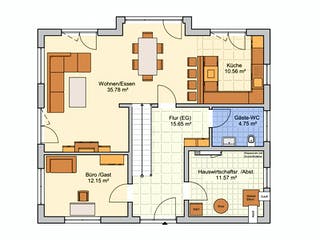 Fertighaus Rido von Fingerhut Haus Schlüsselfertig ab 489570€, Satteldach-Klassiker Grundriss 1