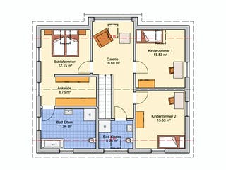 Fertighaus Rido von Fingerhut Haus Schlüsselfertig ab 489570€, Satteldach-Klassiker Grundriss 2