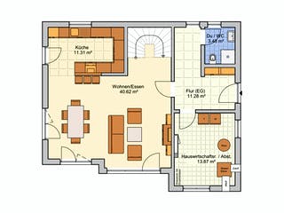Fertighaus Solaris von Fingerhut Haus Schlüsselfertig ab 464116€, Satteldach-Klassiker Grundriss 1