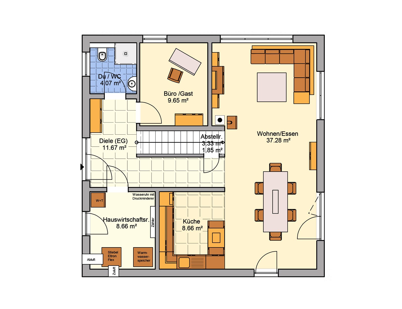 Fertighaus Tero von Fingerhut Haus Schlüsselfertig ab 464815€, Stadtvilla Grundriss 1