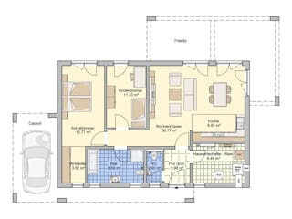 Fertighaus Vespero von Fingerhut Haus Schlüsselfertig ab 360536€, Bungalow Grundriss 1