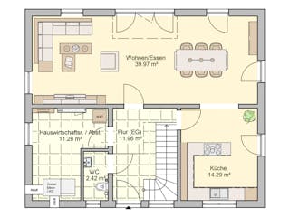Fertighaus Wien von Fingerhut Haus Schlüsselfertig ab 437280€, Satteldach-Klassiker Grundriss 1