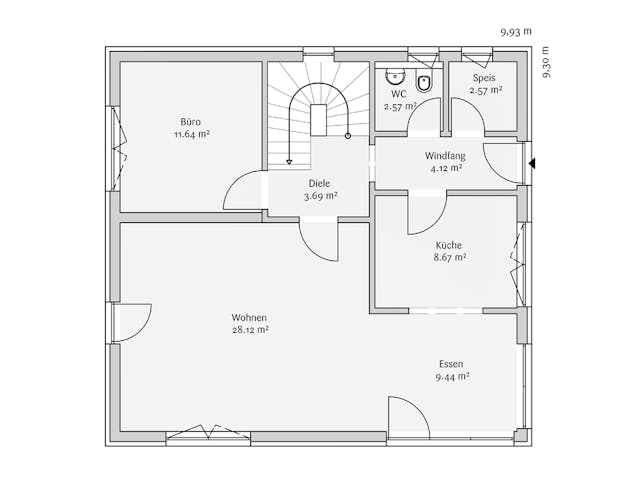 Fertighaus Modern 141 von FischerHaus Schlüsselfertig ab 488796€, Satteldach-Klassiker Grundriss 1