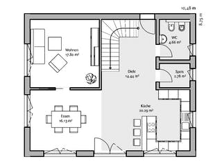Fertighaus Modern 146 von FischerHaus Schlüsselfertig ab 472006€, Satteldach-Klassiker Grundriss 1