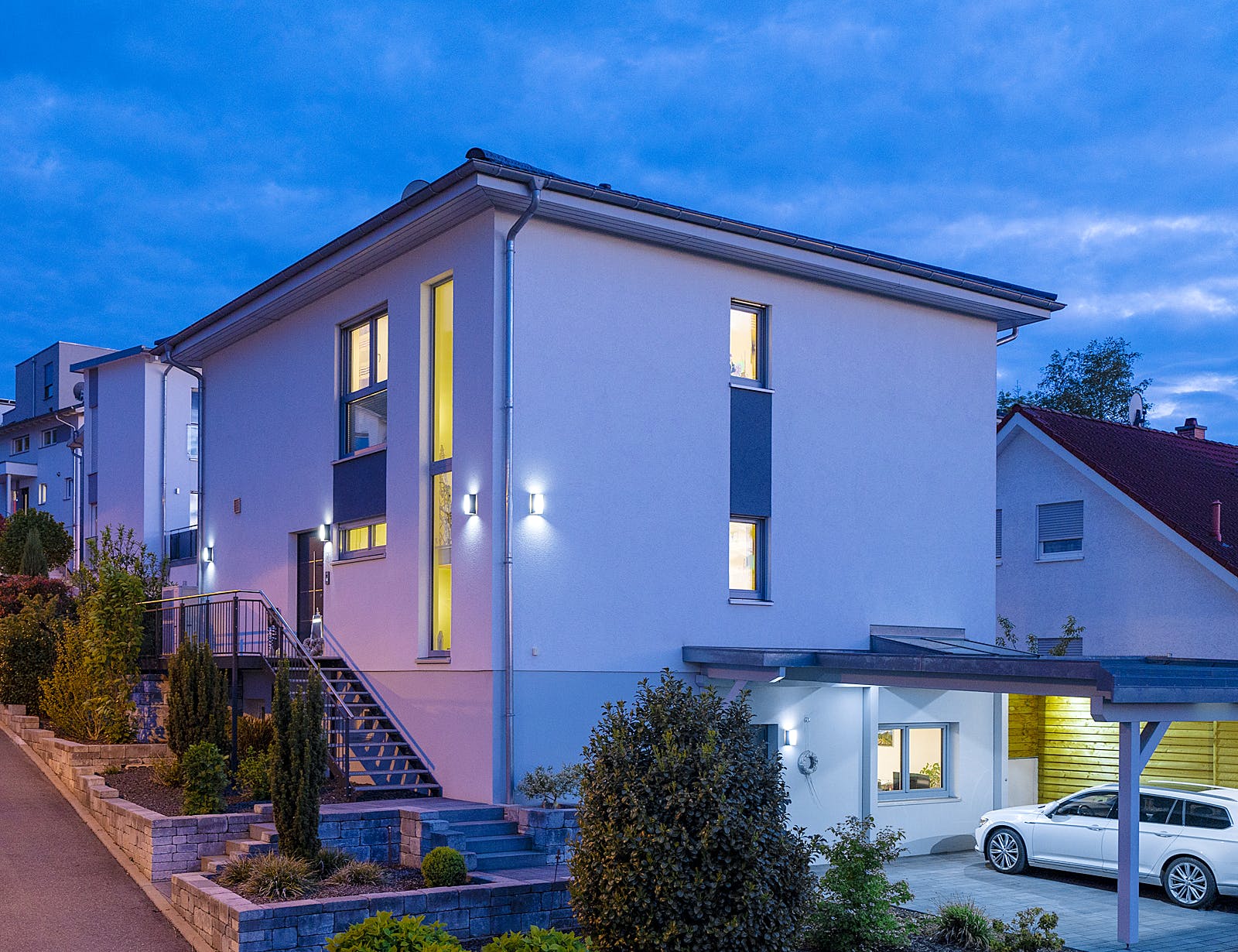 Fertighaus Stadtvilla 211 von FischerHaus Schlüsselfertig ab 550068€, Stadtvilla Außenansicht 3