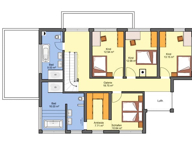 Fertighaus Flaviano von Büdenbender Hausbau, Cubushaus Grundriss 2