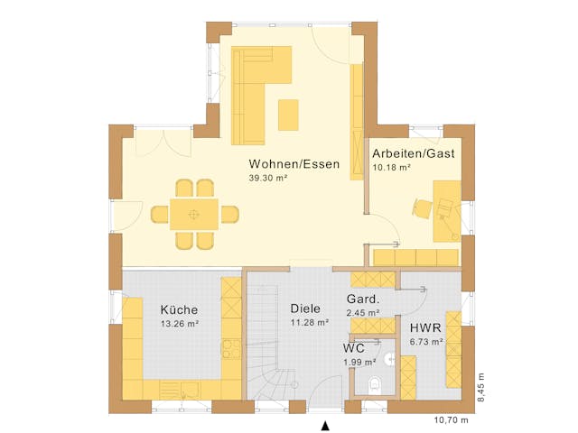 Fertighaus Haus Lohr von Holzbau Freisinger, Satteldach-Klassiker Grundriss 1