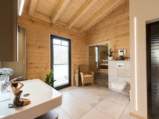 Blockhaus Am Oberrhein von Fullwood Wohnblockhaus Ausbauhaus ab 340000€, Bungalow Innenansicht 12