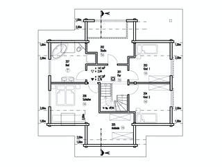 Blockhaus Felsblick von Fullwood Wohnblockhaus Ausbauhaus ab 430000€, Blockhaus Grundriss 2