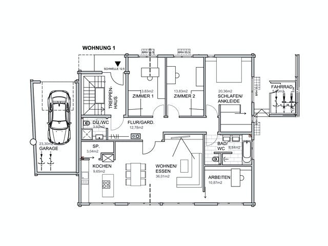 Blockhaus Heidelberg von Fullwood Wohnblockhaus Ausbauhaus ab 390000€, Blockhaus Grundriss 1