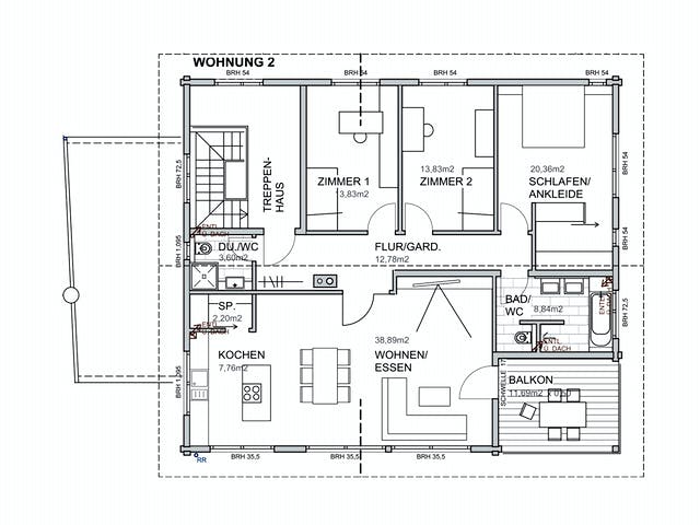 Blockhaus Heidelberg von Fullwood Wohnblockhaus Ausbauhaus ab 390000€, Blockhaus Grundriss 2