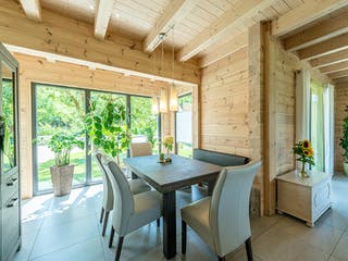 Blockhaus Mittelfranken von Fullwood Wohnblockhaus Ausbauhaus ab 360000€, Blockhaus Innenansicht 5