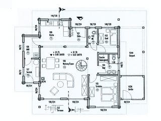 Blockhaus Neffelbach von Fullwood Wohnblockhaus Ausbauhaus ab 300000€, Pultdachhaus Grundriss 1