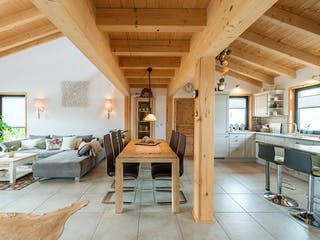 Blockhaus Neffelbach von Fullwood Wohnblockhaus Ausbauhaus ab 300000€, Pultdachhaus Innenansicht 5