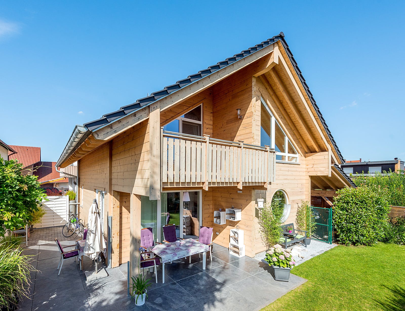 Blockhaus Rheinglück von Fullwood Wohnblockhaus Ausbauhaus ab 160000€, Blockhaus Außenansicht 1