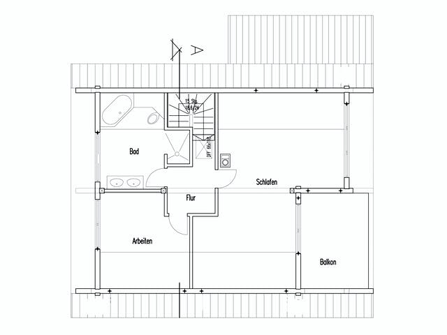 Blockhaus Rheinglück von Fullwood Wohnblockhaus Ausbauhaus ab 160000€, Blockhaus Grundriss 2