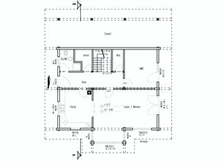 Blockhaus Wiesengrund von Fullwood Wohnblockhaus Bausatzhaus ab 320000€, Blockhaus Grundriss 1