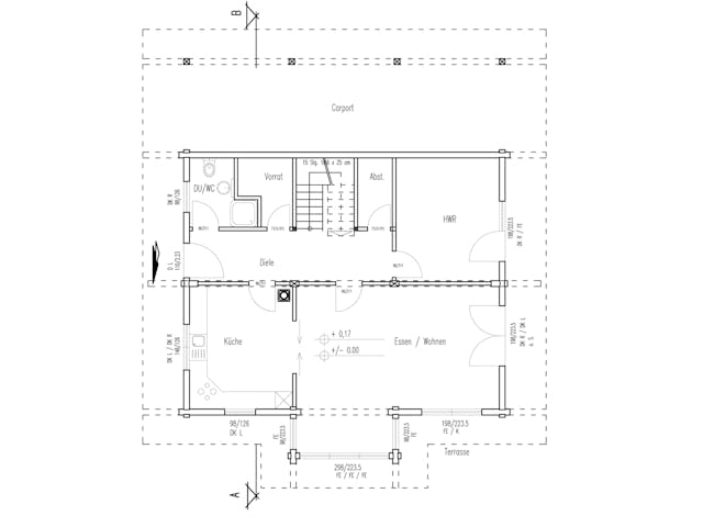 Blockhaus Wiesengrund von Fullwood Wohnblockhaus Bausatzhaus ab 320000€, Blockhaus Grundriss 1