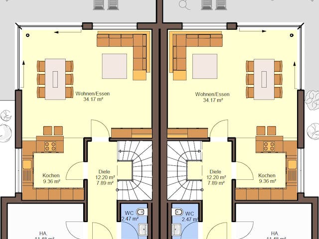 Fertighaus Gemello FD 280 von Büdenbender Hausbau, Cubushaus Grundriss 1