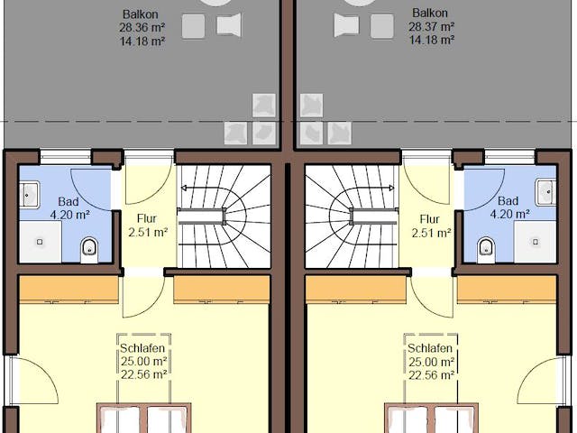 Fertighaus Gemello PD 236 von Büdenbender Hausbau, Pultdachhaus Grundriss 2