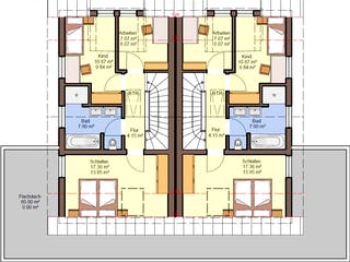 Fertighaus Gemello SD 136 von Büdenbender Hausbau, Satteldach-Klassiker Grundriss 2
