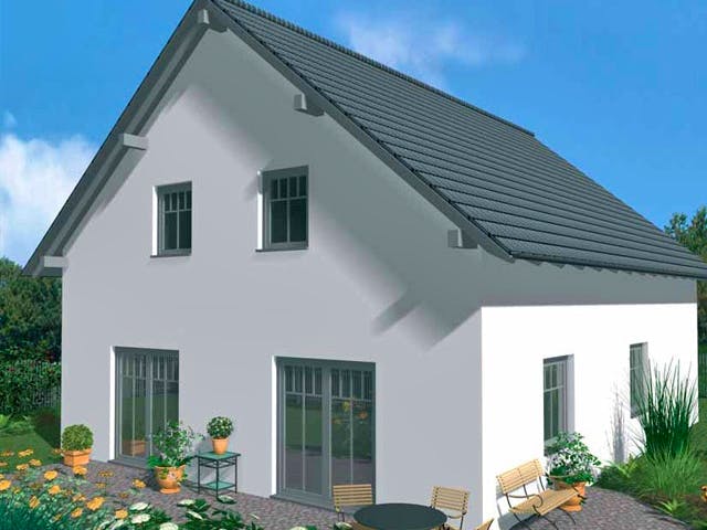 Massivhaus Grande von Wagener Systemhausbau Schlüsselfertig ab 339000€, Satteldach-Klassiker Außenansicht 1