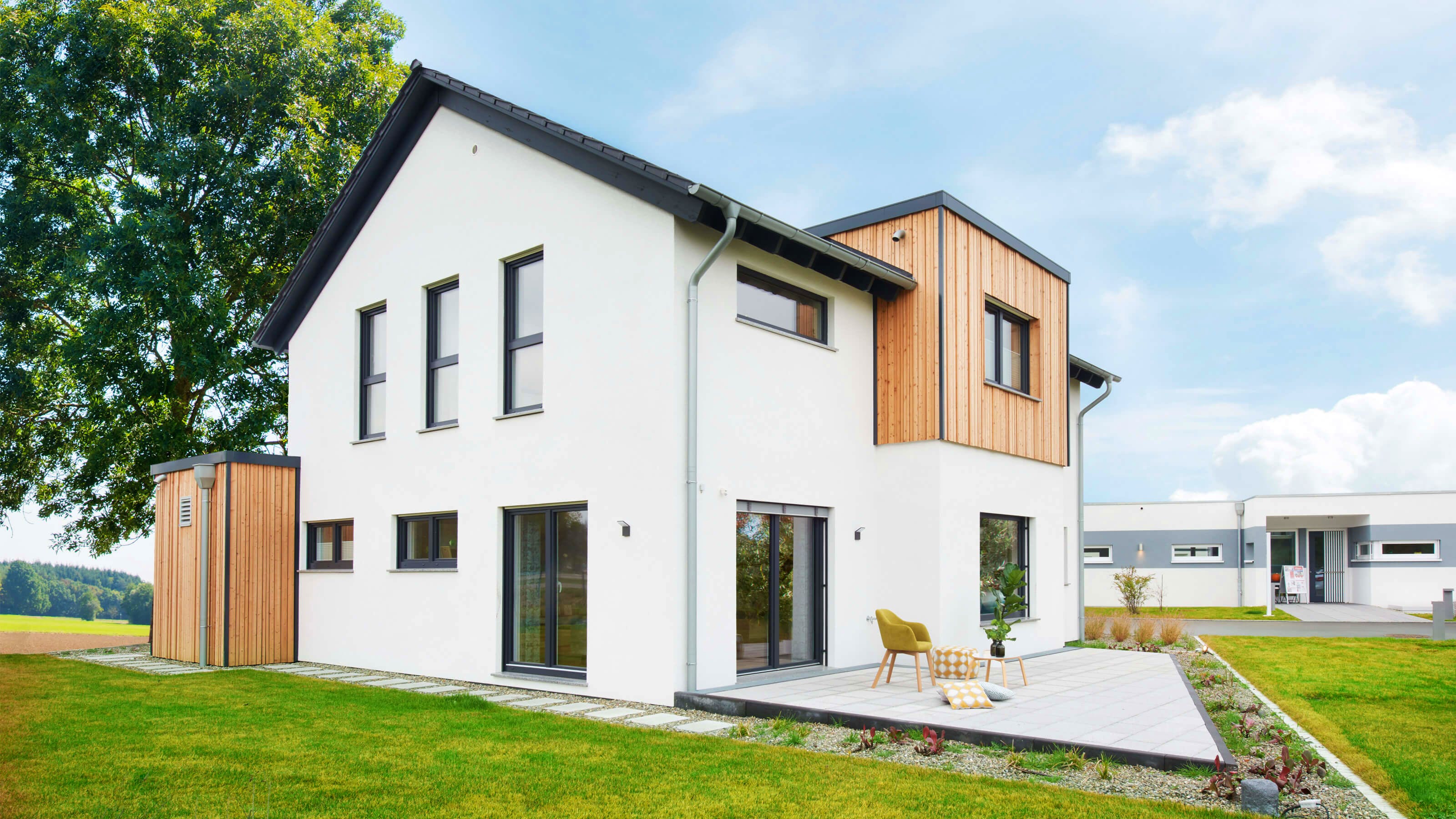 Fertighaus Günzburg von Fingerhut Haus Schlüsselfertig ab 565278€, Satteldach-Klassiker Außenansicht 1