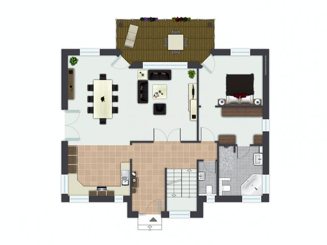 Fertighaus Hellerberge von GUSSEK HAUS Schlüsselfertig ab 592700€, Satteldach-Klassiker Grundriss 1