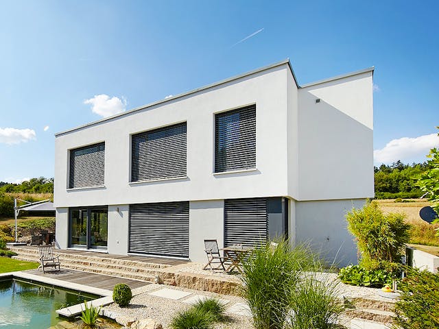 Fertighaus San Marco von GUSSEK HAUS Schlüsselfertig ab 466800€, Cubushaus Außenansicht 1
