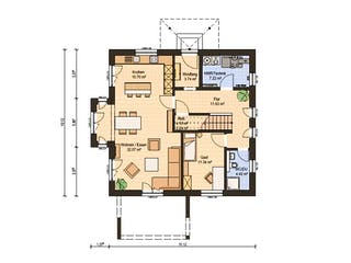 Fertighaus Haas O 163 B von Haas Fertigbau Ausbauhaus ab 267000€, Stadtvilla Grundriss 1