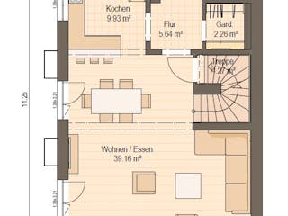 Fertighaus Haas D 128 B von Haas Fertigbau - Mehrfamilienhäuser Schlüsselfertig ab 402000€, Satteldach-Klassiker Grundriss 1