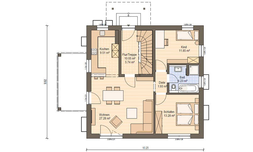 Fertighaus Haas Z 159 C von Haas Fertigbau - Mehrfamilienhäuser Schlüsselfertig ab 498000€, Stadtvilla Grundriss 1