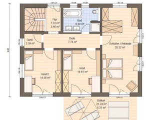 Fertighaus Haas Z 168 A von Haas Fertigbau - Mehrfamilienhäuser Schlüsselfertig ab 533420€, Stadtvilla Grundriss 2