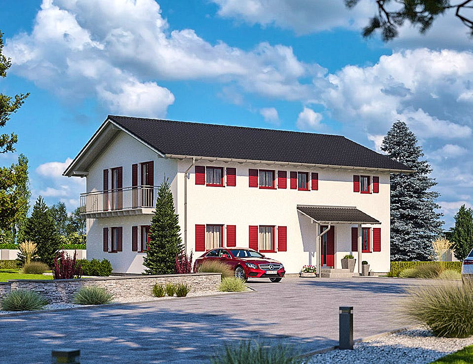 Fertighaus Haas Z 179 B von Haas Fertigbau - Mehrfamilienhäuser Schlüsselfertig ab 512000€, Außenansicht 2