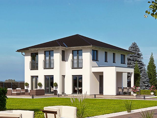 Fertighaus Haas O 163 B von Haas Fertigbau Ausbauhaus ab 267000€, Stadtvilla Außenansicht 1