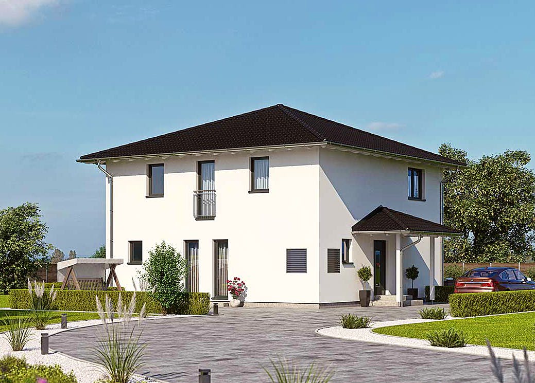 Fertighaus Haas O 163 B von Haas Fertigbau Ausbauhaus ab 267000€, Stadtvilla Außenansicht 2