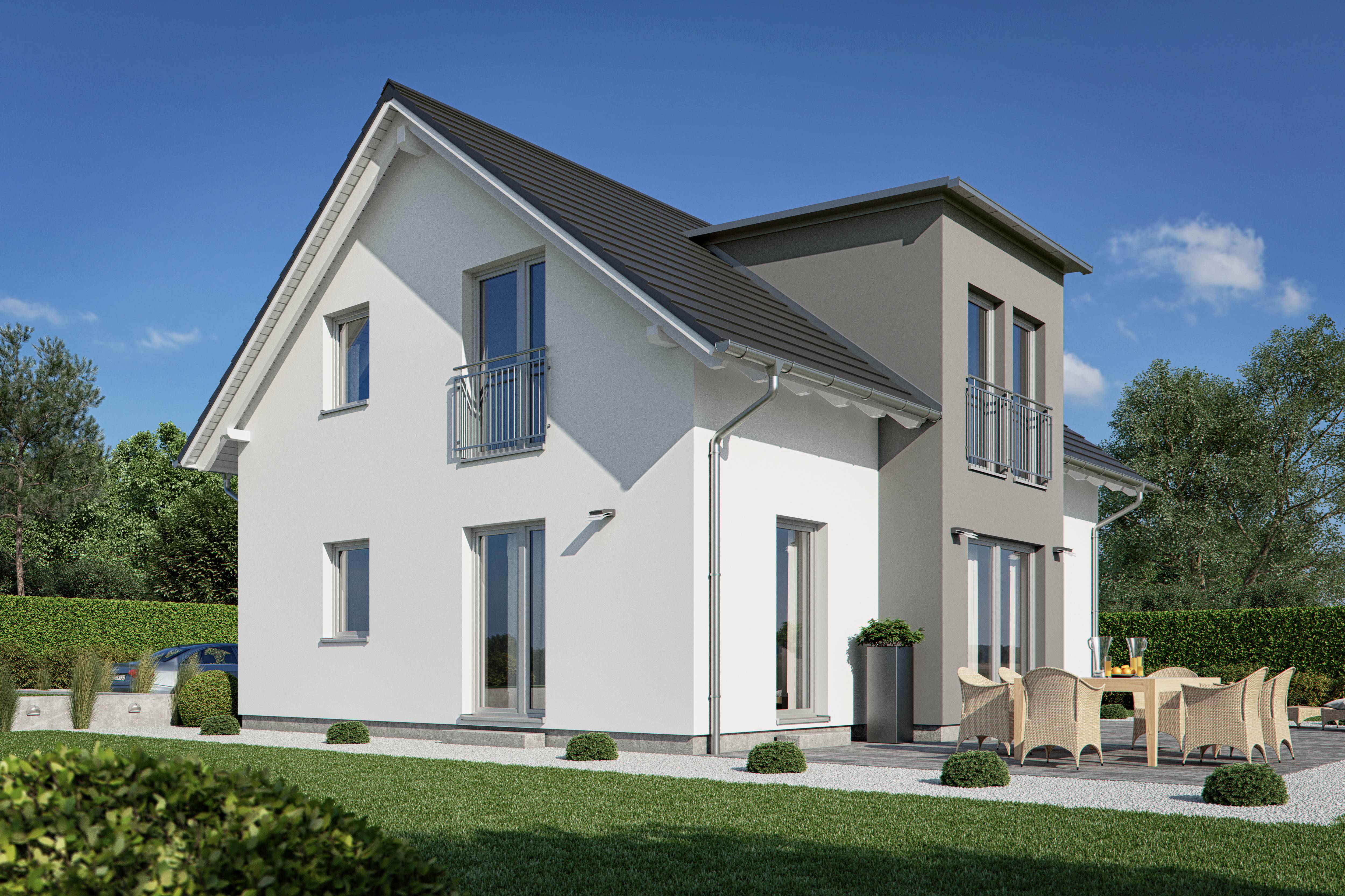 Fertighaus Haas S 140 A von Haas Fertigbau Ausbauhaus ab 212000€, Satteldach-Klassiker Außenansicht 1