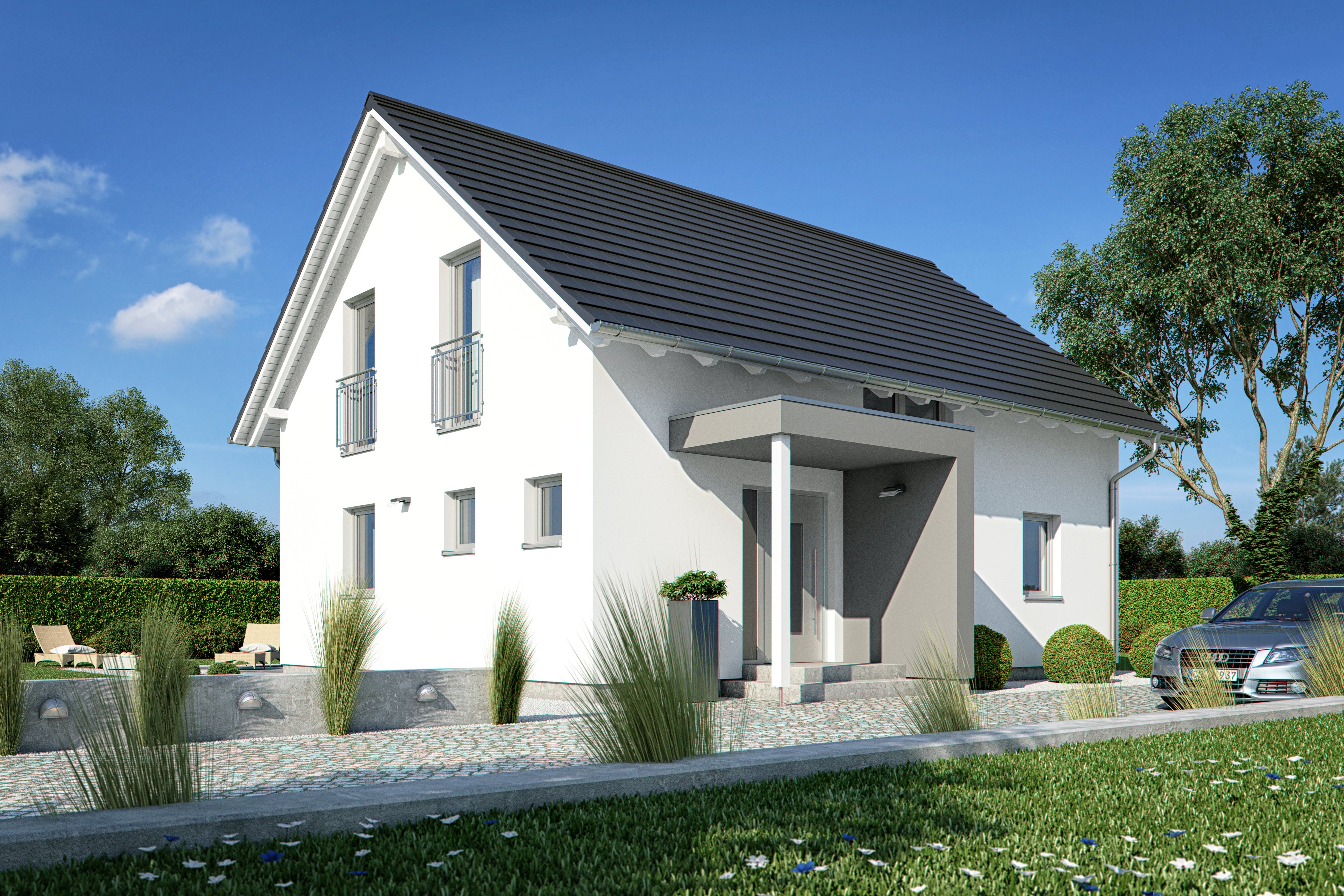 Fertighaus Haas S 140 A von Haas Fertigbau Ausbauhaus ab 212000€, Satteldach-Klassiker Außenansicht 2
